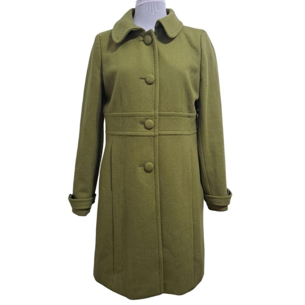 J. Crew Factory Olive Green Wool Blend Pea Coat - Picture 4 of 13